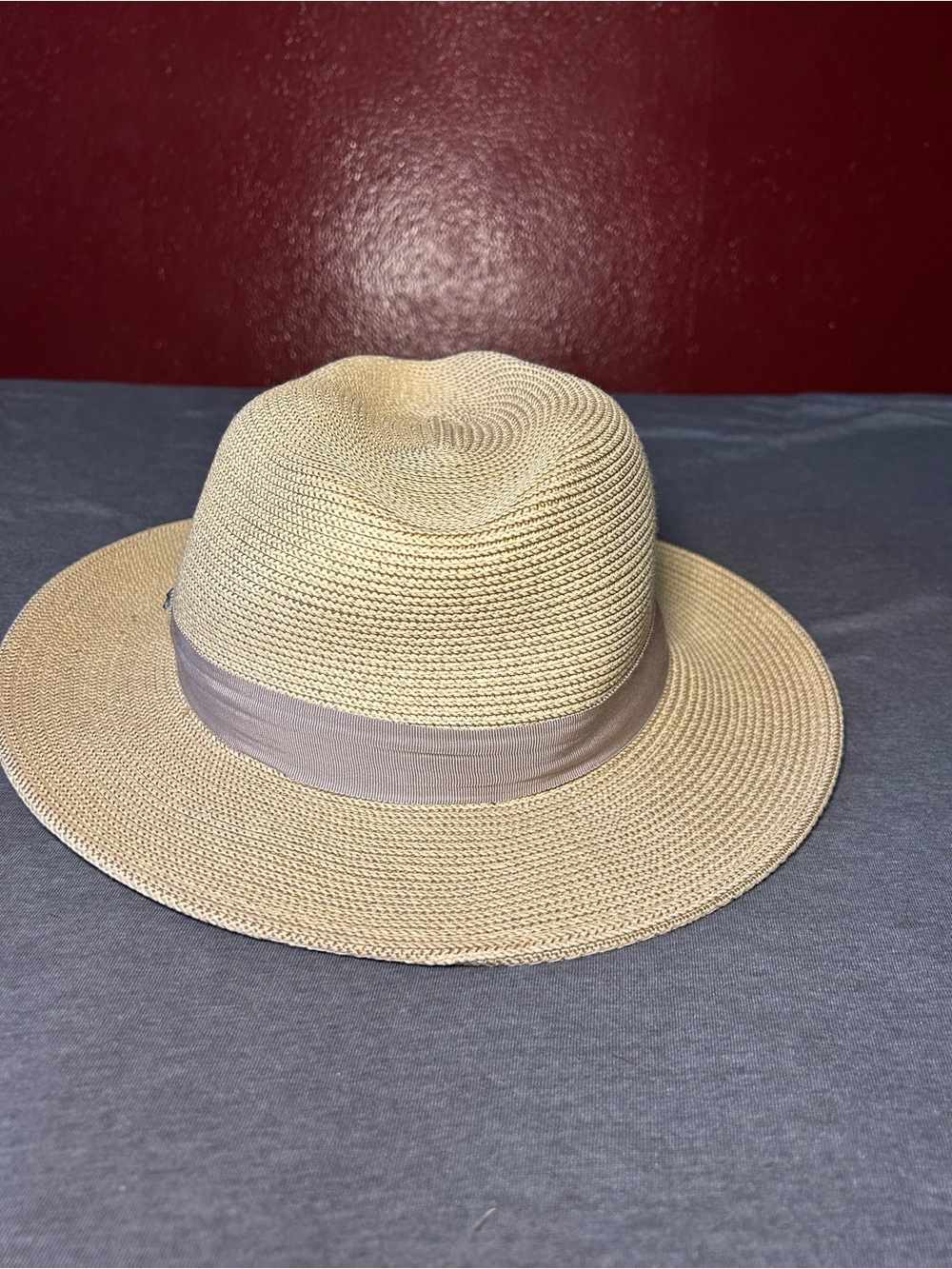Men's Kooringal Straw Fedora with Light Taupe Band